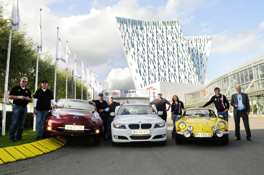 Vinderne af det første Oresund Rally i 2011: Nissan LEAF var bedste elbil, BMW 320d blev bedste brændstofoptimerede bil, og en Renault Alpine var bedste klassiske bil. Både elbiler, hybridbiler og brændstofoptimerede benzin- og dieselbiler samt klassiske biler vil kunne ses i Øresund Rally 2012 til september
(Foto: Intercom)